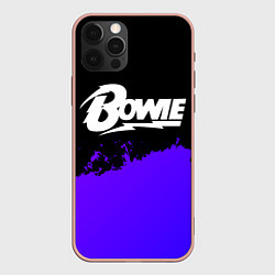 Чехол для iPhone 12 Pro Max David Bowie purple grunge, цвет: 3D-светло-розовый