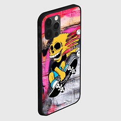 Чехол для iPhone 12 Pro Max Скейтер Барт Симпсон на фоне стены с граффити, цвет: 3D-черный — фото 2