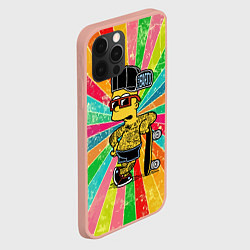 Чехол для iPhone 12 Pro Max Барт Симпсон весь в татухах со скейтбордом, цвет: 3D-светло-розовый — фото 2