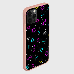 Чехол для iPhone 12 Pro Max Colored neon geometric shapes, цвет: 3D-светло-розовый — фото 2