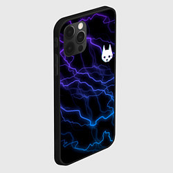Чехол для iPhone 12 Pro Max Stray - молнии - неон, цвет: 3D-черный — фото 2