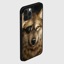 Чехол для iPhone 12 Pro Max Одноглазый волк - пират, цвет: 3D-черный — фото 2