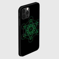 Чехол для iPhone 12 Pro Max Куб Метатрона на чёрном фоне, цвет: 3D-черный — фото 2