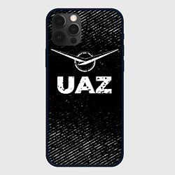 Чехол для iPhone 12 Pro Max UAZ с потертостями на темном фоне, цвет: 3D-черный