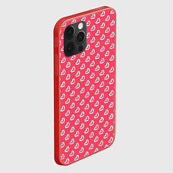 Чехол для iPhone 12 Pro Max Белые сердечки - абстракция, цвет: 3D-красный — фото 2
