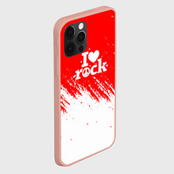 Чехол для iPhone 12 Pro Max I love rock - краска, цвет: 3D-светло-розовый — фото 2