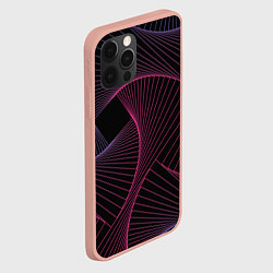 Чехол для iPhone 12 Pro Max Неоновые волны градиент, цвет: 3D-светло-розовый — фото 2