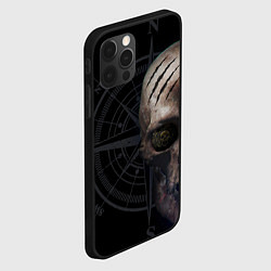 Чехол для iPhone 12 Pro Max Череп пирата, компас, цвет: 3D-черный — фото 2