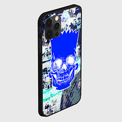 Чехол для iPhone 12 Pro Max Синий череп Барта Симпсона, цвет: 3D-черный — фото 2