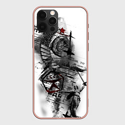 Чехол для iPhone 12 Pro Max СССР - газета, цвет: 3D-светло-розовый