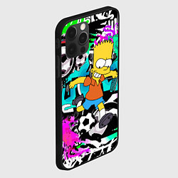 Чехол для iPhone 12 Pro Max Барт Симпсон - центр-форвард на фоне граффити, цвет: 3D-черный — фото 2