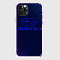 Чехол для iPhone 12 Pro Max Subaru Абстракция неон, цвет: 3D-сиреневый