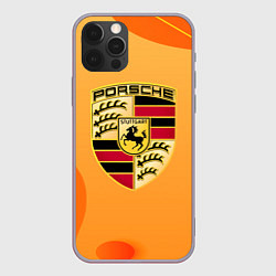 Чехол для iPhone 12 Pro Max Porsche Абстракция, цвет: 3D-серый