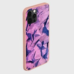 Чехол для iPhone 12 Pro Max Полигональная скальная текстура, цвет: 3D-светло-розовый — фото 2