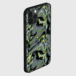Чехол для iPhone 12 Pro Max Черный, серые, желтые каракули, цвет: 3D-черный — фото 2
