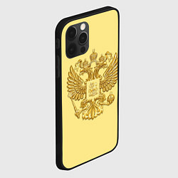 Чехол для iPhone 12 Pro Max Герб России - золото, цвет: 3D-черный — фото 2
