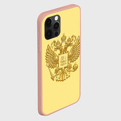 Чехол для iPhone 12 Pro Max Герб России - золото, цвет: 3D-светло-розовый — фото 2