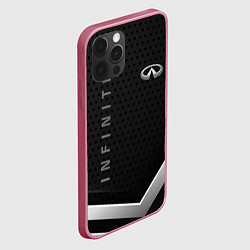 Чехол для iPhone 12 Pro Max Infiniti абстракция карбон, цвет: 3D-малиновый — фото 2