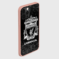 Чехол для iPhone 12 Pro Max Liverpool с потертостями на темном фоне, цвет: 3D-светло-розовый — фото 2