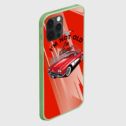 Чехол для iPhone 12 Pro Max Старая красная машина, цвет: 3D-салатовый — фото 2