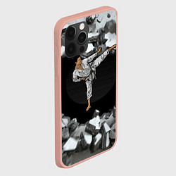 Чехол для iPhone 12 Pro Max Боевые искусства - каратист, цвет: 3D-светло-розовый — фото 2