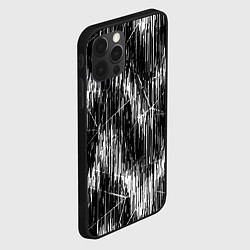 Чехол для iPhone 12 Pro Max Черно-белые штрихи, зигзаг, цвет: 3D-черный — фото 2