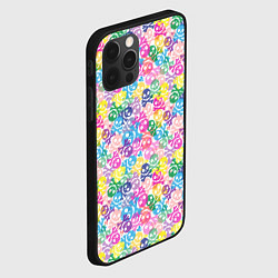 Чехол для iPhone 12 Pro Max Череп и сердца, цвет: 3D-черный — фото 2