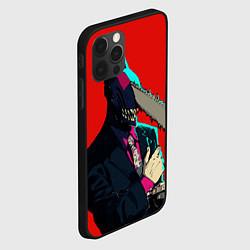 Чехол для iPhone 12 Pro Max Человек бензопила в деловом костюме, цвет: 3D-черный — фото 2