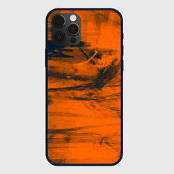 Чехол для iPhone 12 Pro Max Абстрактная оранжевая поверхность и чёрные тени, цвет: 3D-черный