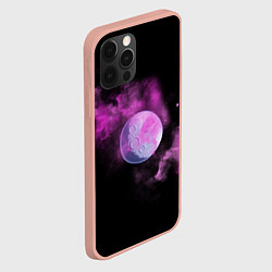Чехол для iPhone 12 Pro Max Космическая Луна в дыму, цвет: 3D-светло-розовый — фото 2