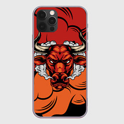 Чехол iPhone 12 Pro Max Красный бычара