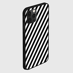 Чехол для iPhone 12 Pro Max Черно-белые полоски, цвет: 3D-черный — фото 2