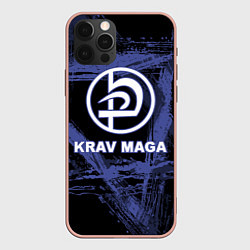 Чехол для iPhone 12 Pro Max Krav-maga tactical defense system emblem, цвет: 3D-светло-розовый