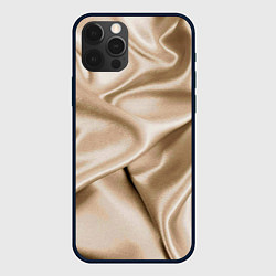 Чехол для iPhone 12 Pro Max Струящаяся золотистая ткань, цвет: 3D-черный