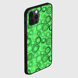 Чехол для iPhone 12 Pro Max Ярко-зеленый неоновый абстрактный узор, цвет: 3D-черный — фото 2