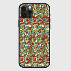 Чехол для iPhone 12 Pro Max Монстрики, животные и пришельцы, цвет: 3D-черный