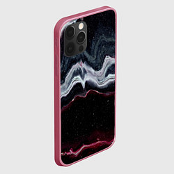 Чехол для iPhone 12 Pro Max Волнообразные следы белого и красного песка, цвет: 3D-малиновый — фото 2