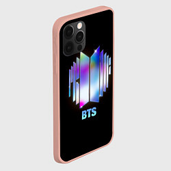 Чехол для iPhone 12 Pro Max BTS gradient logo, цвет: 3D-светло-розовый — фото 2