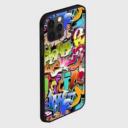 Чехол для iPhone 12 Pro Max Надпись и краска граффити, цвет: 3D-черный — фото 2