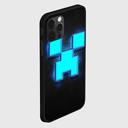 Чехол для iPhone 12 Pro Max Minecraft Creeper - neon, цвет: 3D-черный — фото 2