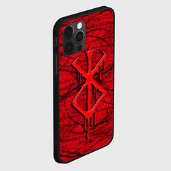 Чехол для iPhone 12 Pro Max Berserk red smudges, цвет: 3D-черный — фото 2