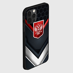 Чехол для iPhone 12 Pro Max Красный герб России, цвет: 3D-черный — фото 2