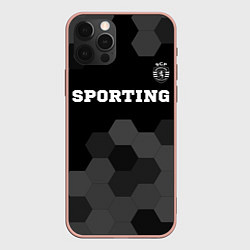 Чехол для iPhone 12 Pro Max Sporting sport на темном фоне: символ сверху, цвет: 3D-светло-розовый