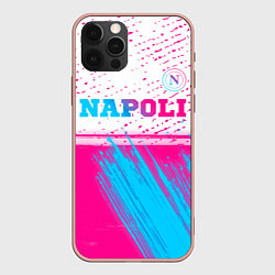 Чехол для iPhone 12 Pro Max Napoli neon gradient style: символ сверху, цвет: 3D-светло-розовый