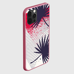Чехол для iPhone 12 Pro Max Треугольники и пальмы, цвет: 3D-малиновый — фото 2