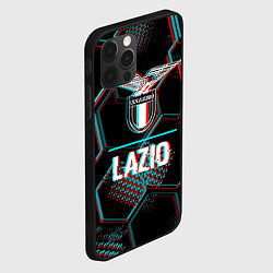 Чехол для iPhone 12 Pro Max Lazio FC в стиле glitch на темном фоне, цвет: 3D-черный — фото 2