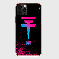 Чехол для iPhone 12 Pro Max Tokio Hotel - neon gradient, цвет: 3D-светло-розовый