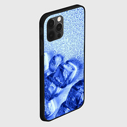 Чехол для iPhone 12 Pro Max Кубики льда и капли воды, цвет: 3D-черный — фото 2