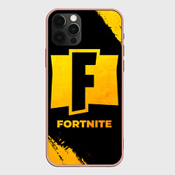 Чехол для iPhone 12 Pro Max Fortnite - gold gradient, цвет: 3D-светло-розовый