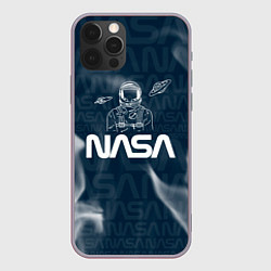 Чехол для iPhone 12 Pro Max Nasa - космонавт - паттерн, цвет: 3D-серый